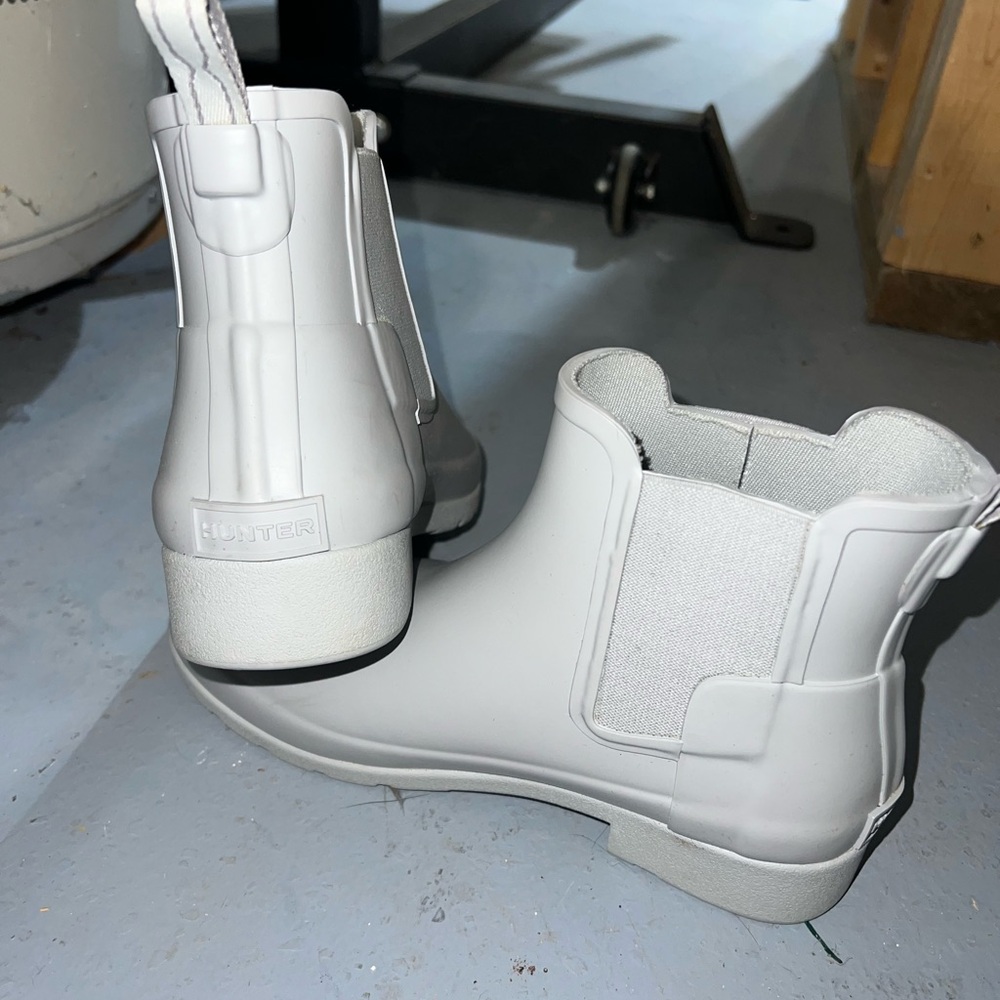 Hunter Refined Slim Fit Chelsea Rain Boots Women’s 6 Ankle Slate Gray